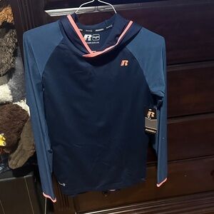 Russell Athletic Kids Jersey in Dark Blue and Orange Pink
